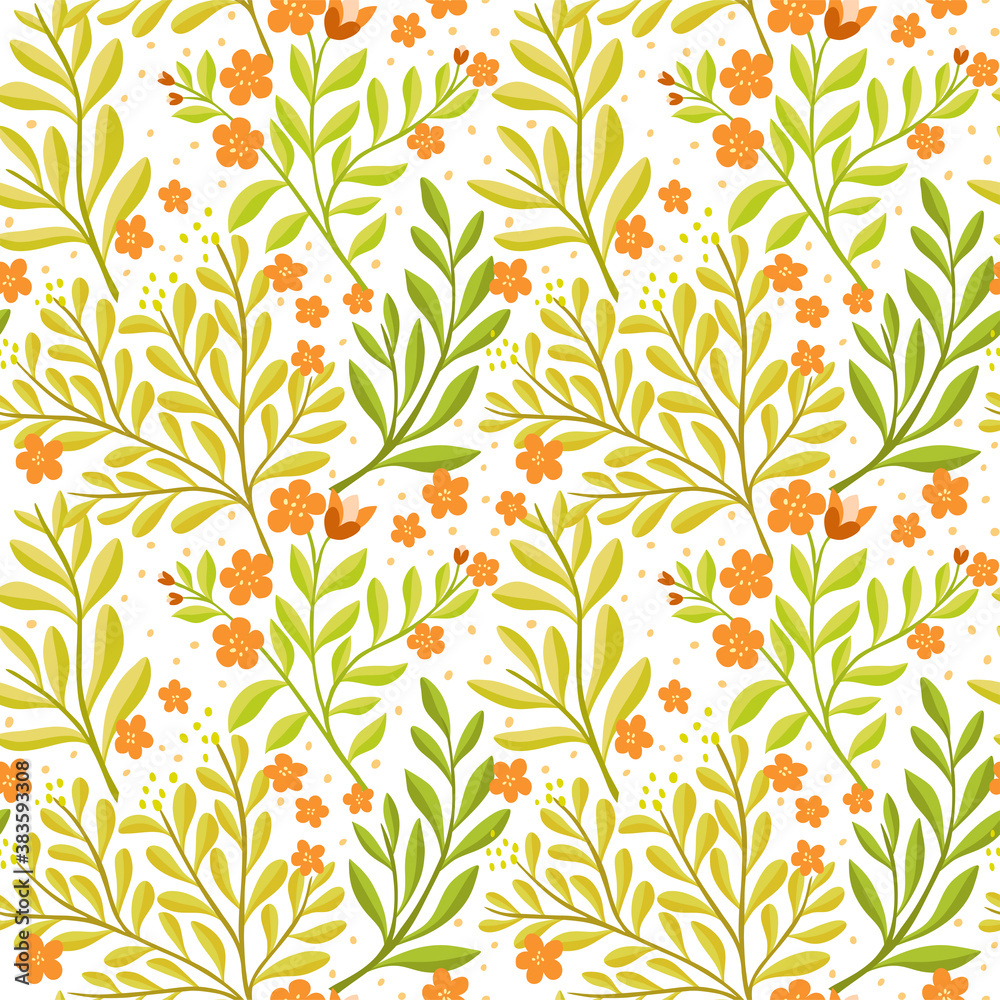 Vector hand drawn leaves seamless pattern. Abstract trendy floral background. Repeatable texture. Vector hand drawn leaves seamless pattern. Abstract trendy floral background. Repeatable texture.