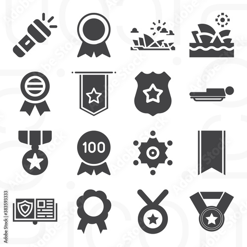 16 pack of olympic  filled web icons set