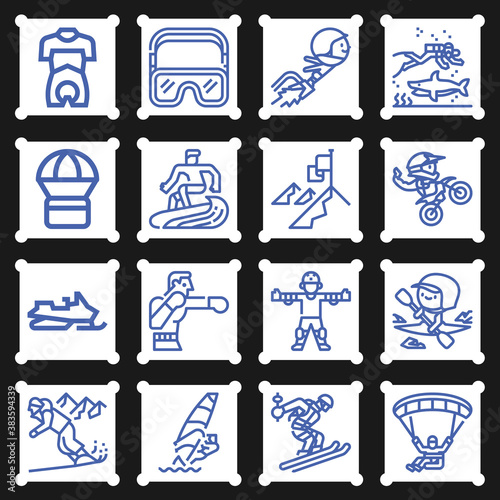 16 pack of extremities  lineal web icons set