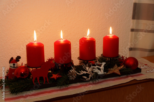 christmas candle and christmas decorations