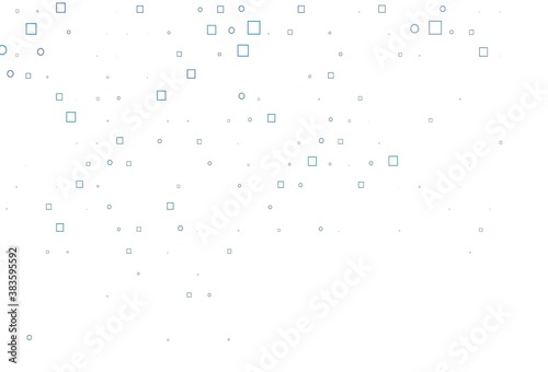 Light BLUE vector texture with disks, rectangles.