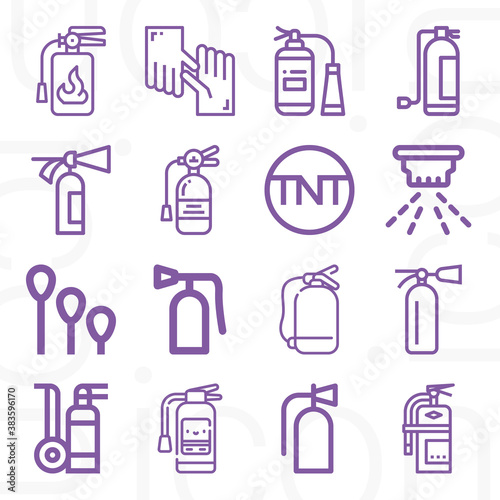 16 pack of storing  lineal web icons set