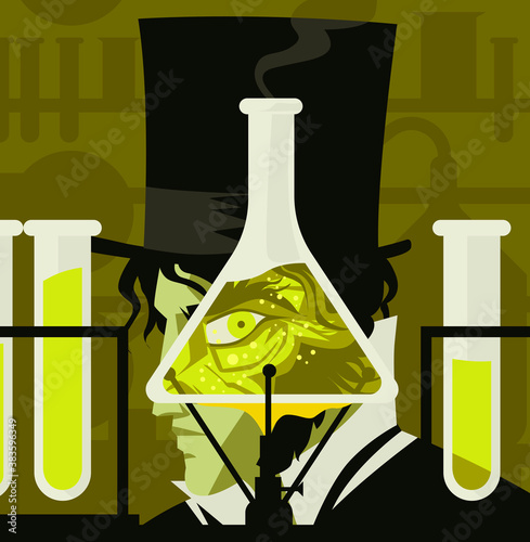 doctor jekyll and mister hyde test lab experiment tube poster