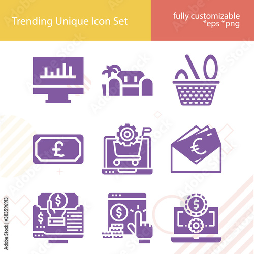 Simple set of pay related filled icons.