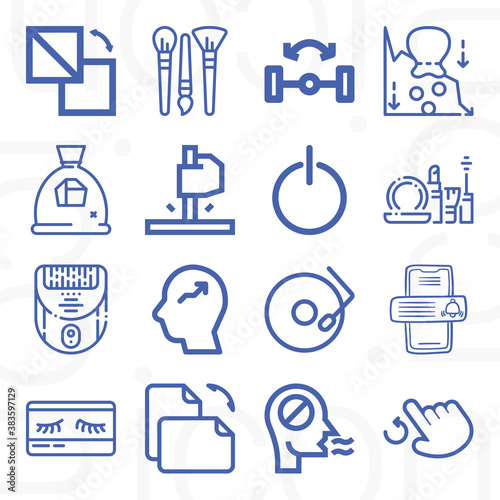 16 pack of worse  lineal web icons set