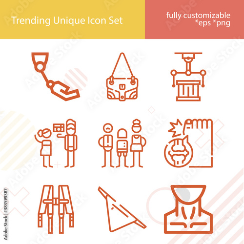 Simple set of elbow related lineal icons.