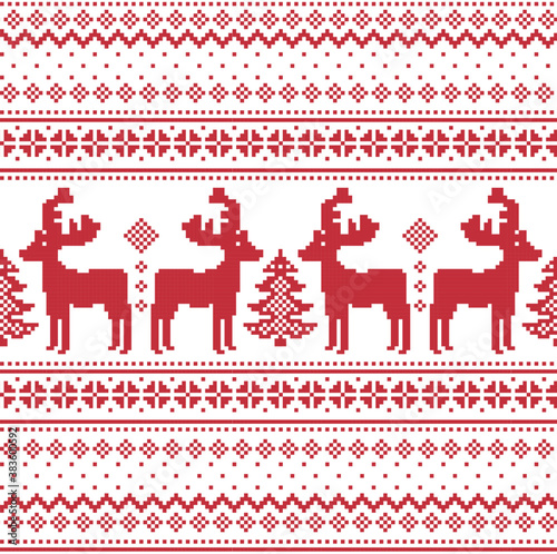 New Year's Christmas pattern pixel vector illustration