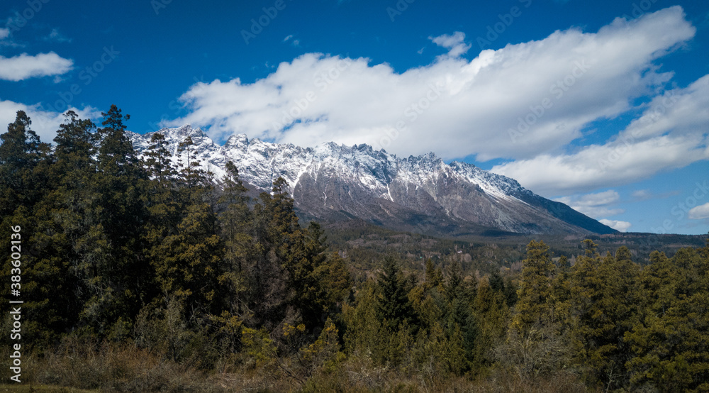 mountains and clouds in the patagonia