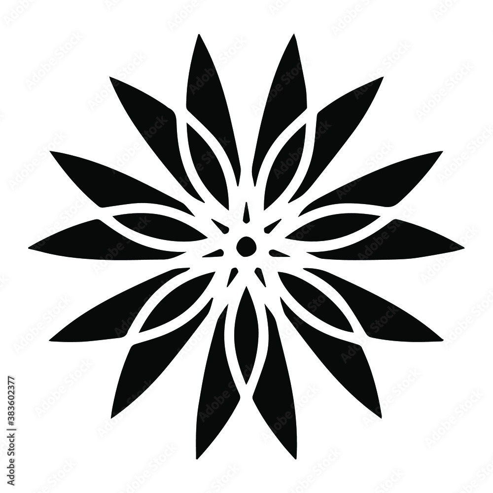 Fototapeta premium Simple mandala line art. Vector eps10. Isolated on white, round element.