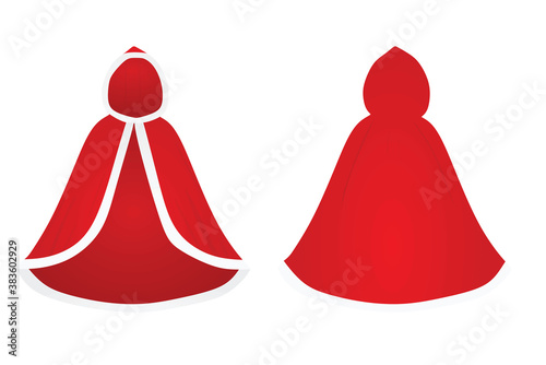 Red cloak mantle. vector illustration
