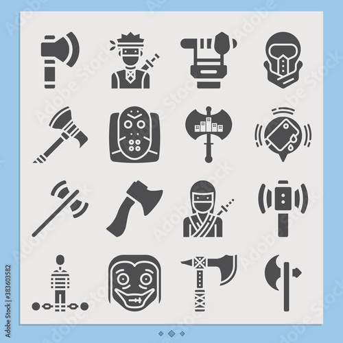 Simple set of murderer related filled icons.