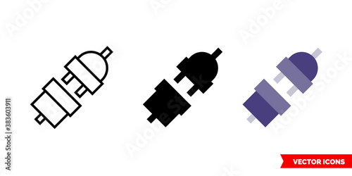 Disconnected icon of 3 types color, black and white, outline. Isolated vector sign symbol.