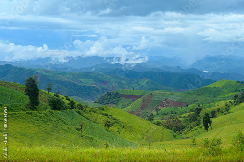 Beautiful green mountain view in rain season, Tropical climate . © tonefotografia