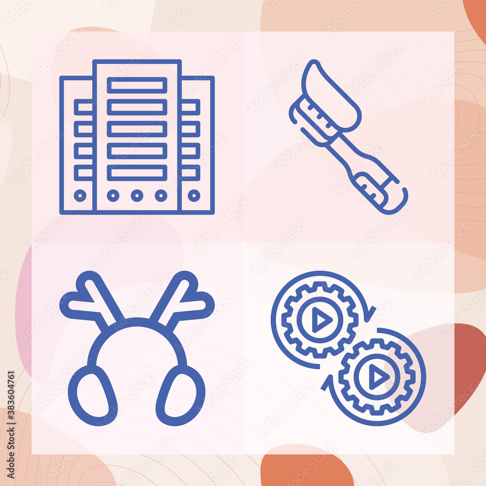 Simple set of infrastructure related lineal icons