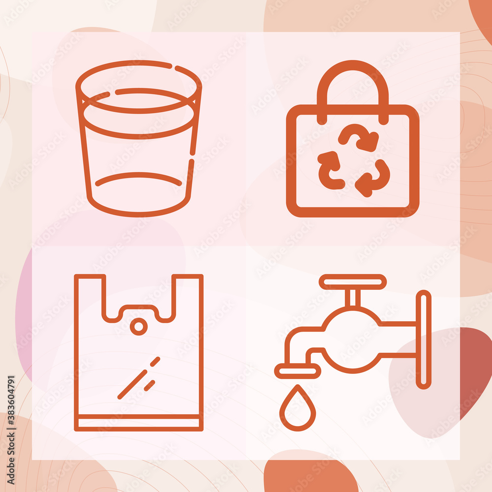Simple set of underwater related lineal icons Simple set of underwater related lineal icons