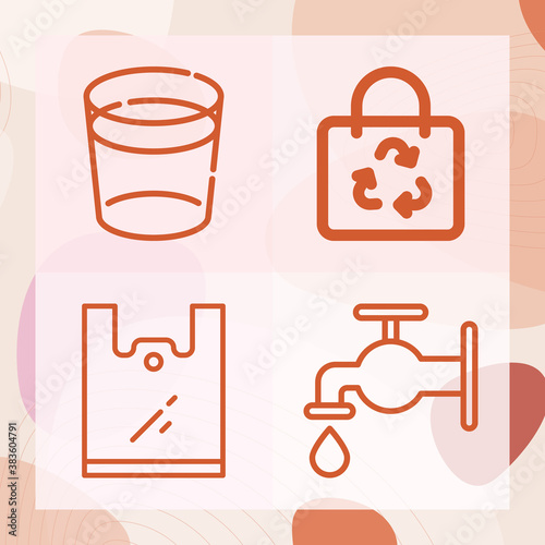 Simple set of underwater related lineal icons
