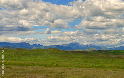 Montana - Drifting Clouds over Scenic Highway 89 Countryside to Browning