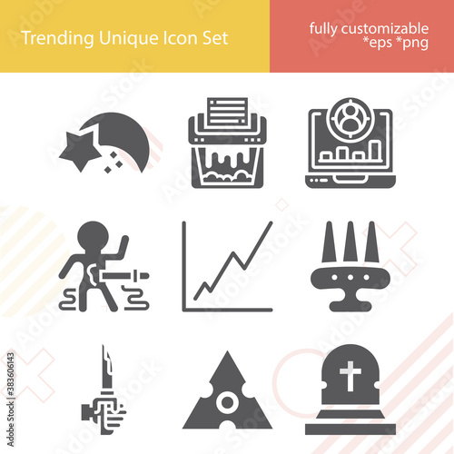 Simple set of killing related filled icons.