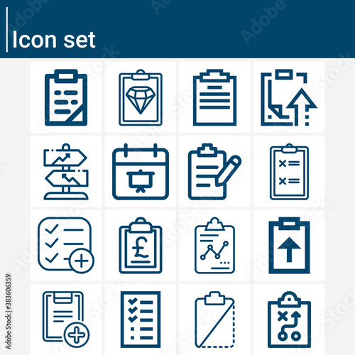 Simple set of accomplished related lineal icons.