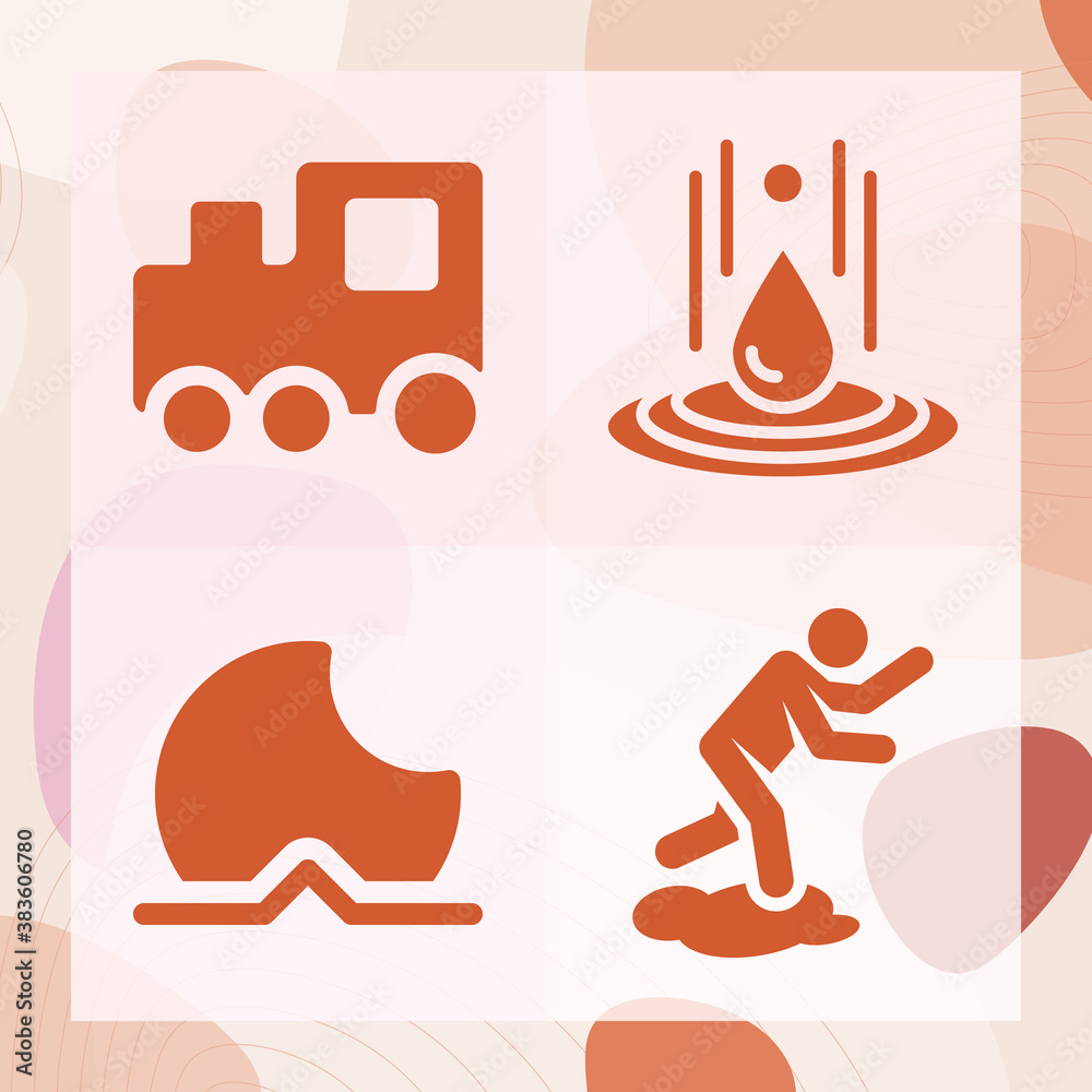 Fototapeta premium Simple set of spill related filled icons