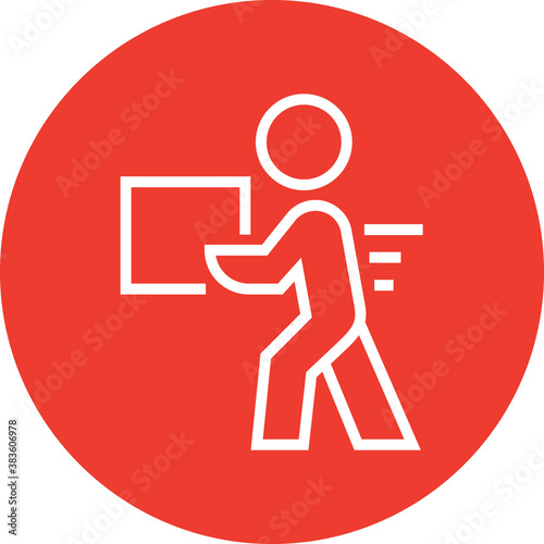 Person Carrying Box Outline Icon