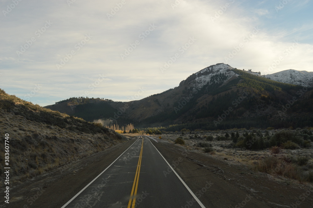 Hiking in the snowy mountains around San Carlos de Bariloche and San Martin de los Andes in Argentina