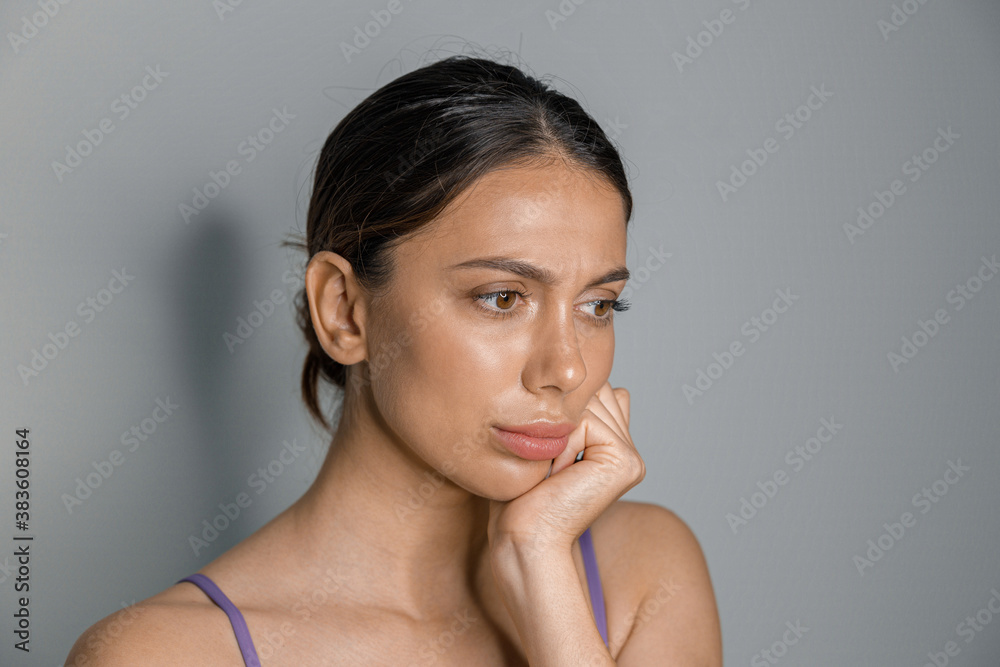 Beautiful healthy smiling caucasian woman is doing beauty procedures at spa and healthcare salon Beautiful healthy smiling caucasian woman is doing beauty procedures at spa and healthcare salon