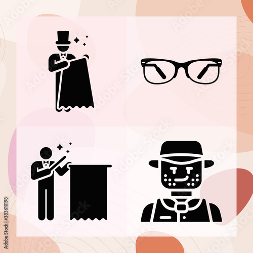 Simple set of hats related filled icons