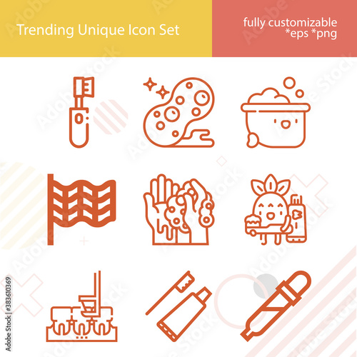 Simple set of fall related lineal icons.