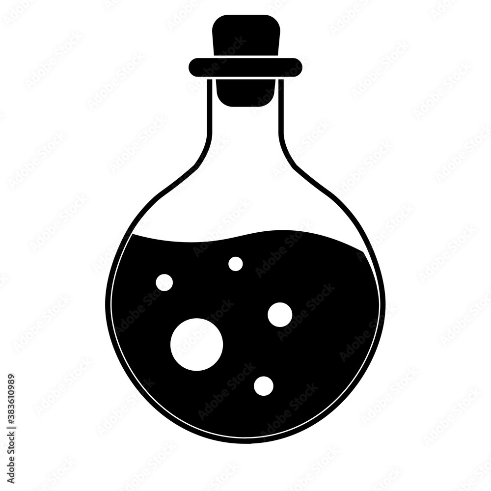Simple illustration of poison in bottle Concept for Halloween day Simple illustration of poison in bottle Concept for Halloween day