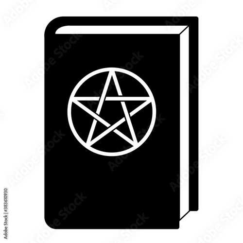 Simple illustration of book with pentagram Concept for Halloween day