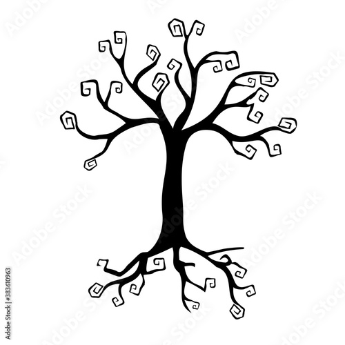 Simple illustration of monster tree Concept for Halloween day