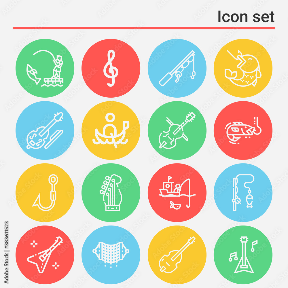 16 pack of freshwater lineal web icons set 16 pack of freshwater lineal web icons set