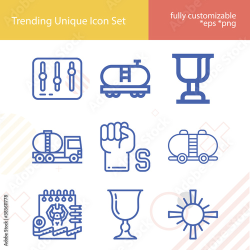 Simple set of bulk related lineal icons.