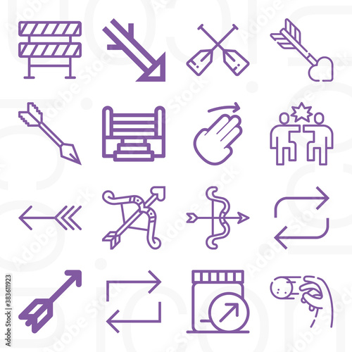 16 pack of quarrel  lineal web icons set