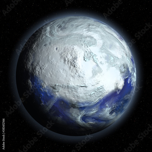 Fototapeta Naklejka Na Ścianę i Meble -  Planet Earth in Glacial Period