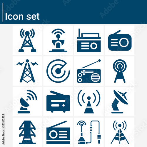 Simple set of microwave related filled icons. © Nana