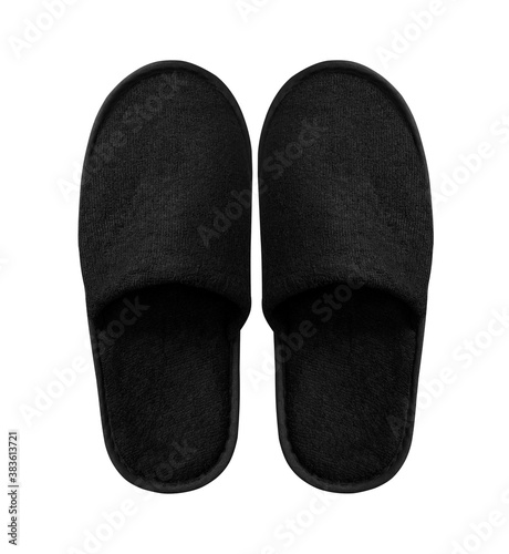 Slippers top view isolated on white background