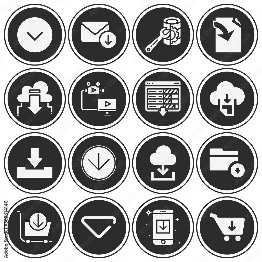 Fototapeta premium 16 pack of daring filled web icons set