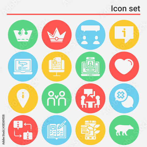 16 pack of regarding  filled web icons set