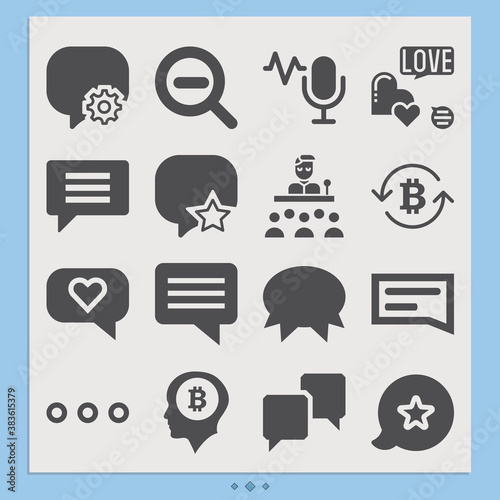 Simple set of aside related filled icons.