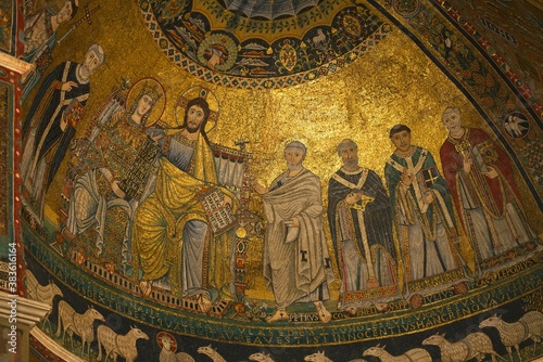 Basilica of Santa Maria in Trastevere, detail of the golden mosaic decoration