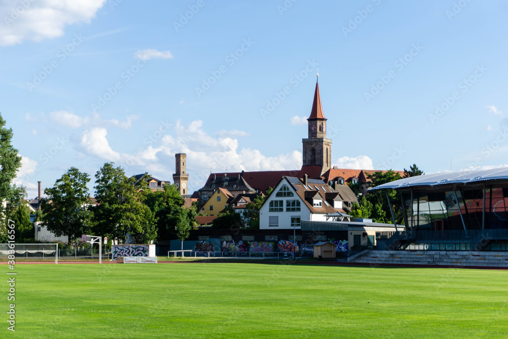 Panorama of the city of Fürth in Bavaria Germany