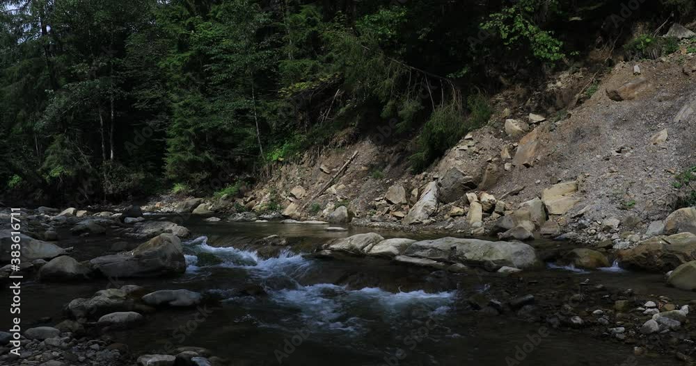 Stream of mountains river. Ukrainian Carpathian, daylight. Stream of mountains river. Ukrainian Carpathian, daylight.