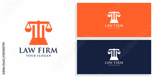 law & firm design logo  vector premium