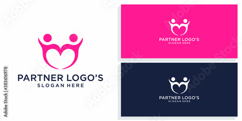 partner design logo vector premium