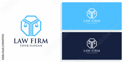 law & firm design logo vector premium