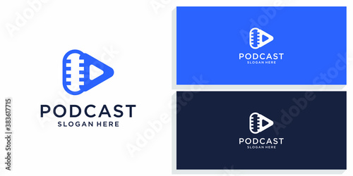 podcast design logo  vector premium