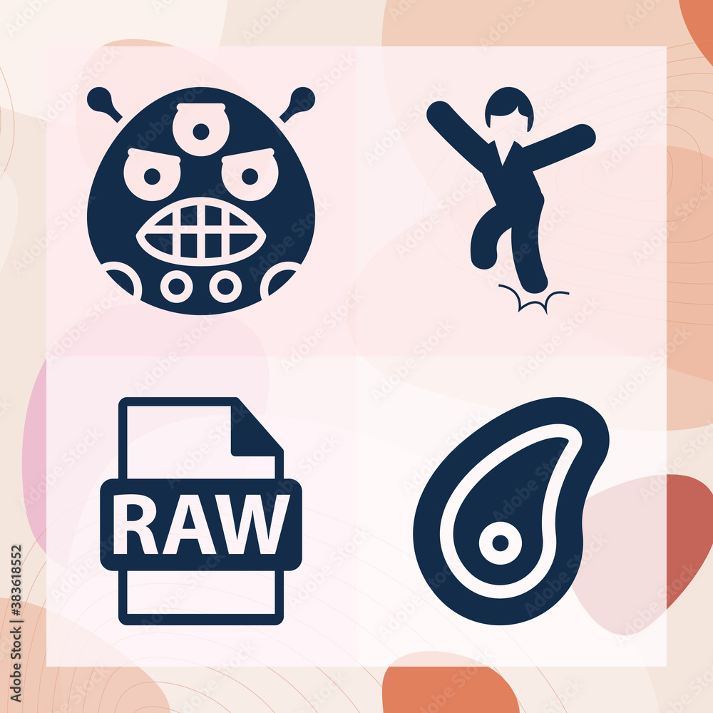 Simple set of sore related filled icons Simple set of sore related filled icons