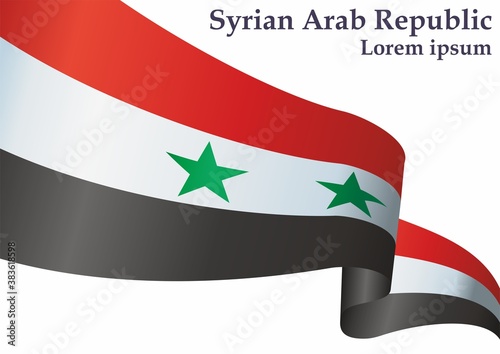 Flag of Syria, Syrian Arab Republic. Bright, colorful vector illustration